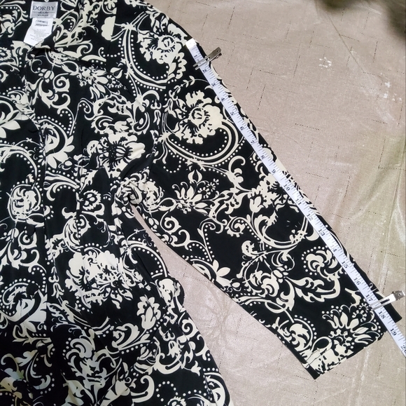 Dorby Woman Stretch Balck/Cream Boho Print Shift Dress Size 18W - Picture 7 of 9